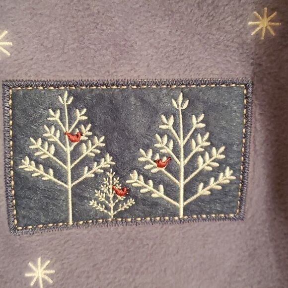 NWOT Croft & Barrow Blue Fleece Cardigan Sz L - Picture 3 of 7